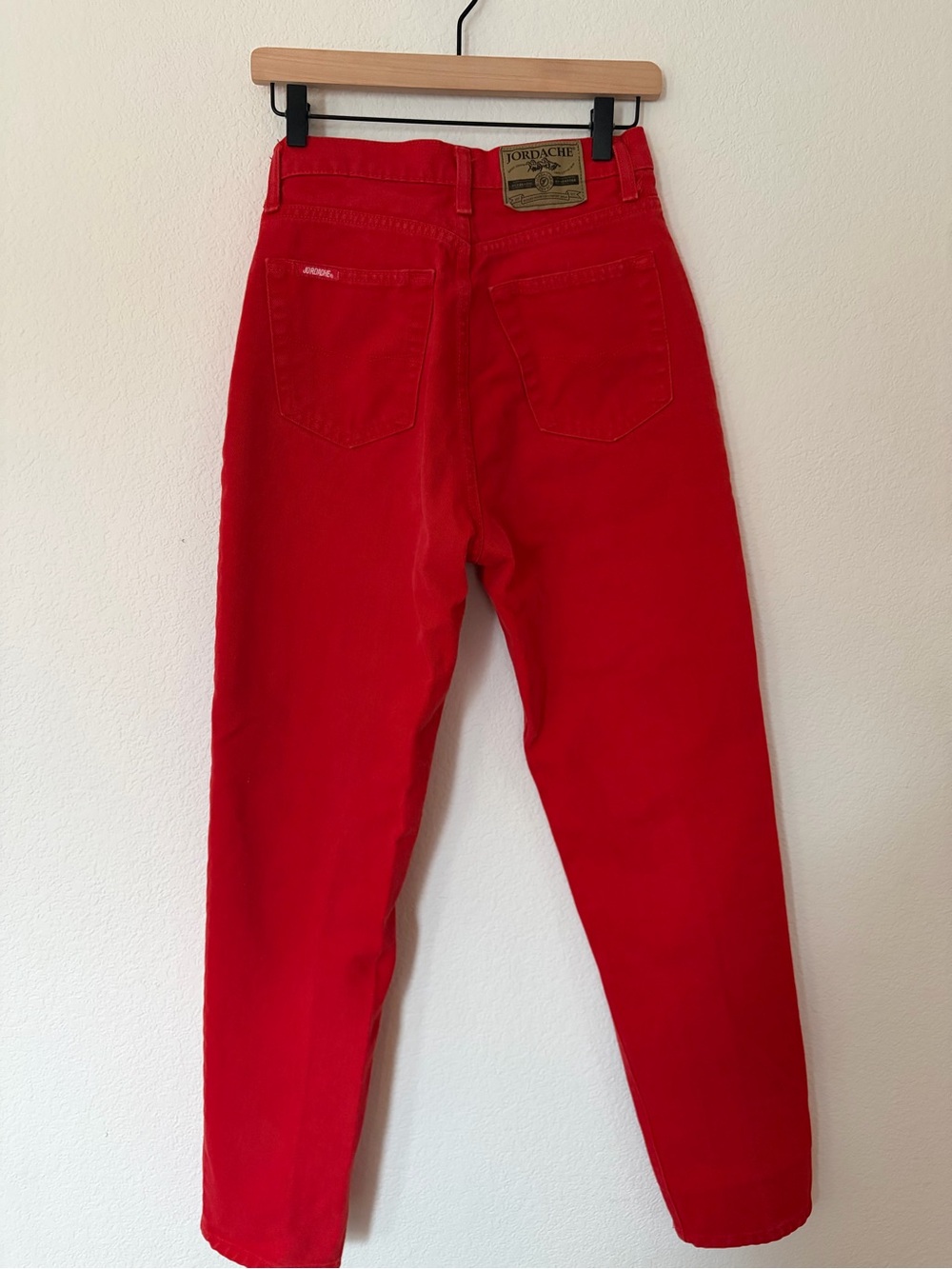 Jordache Vintage High-Rise Red Tapered Jeans